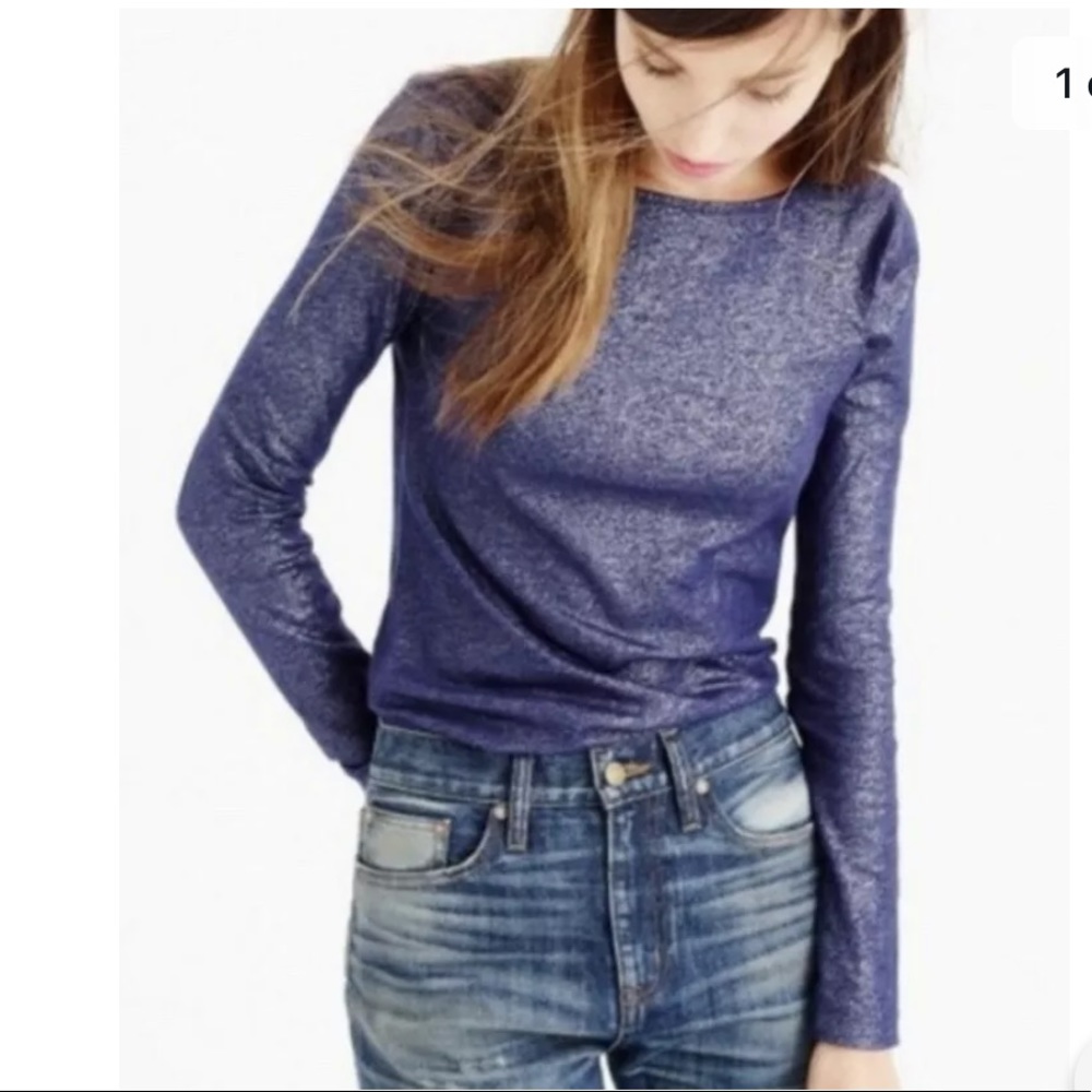 J. Crew Women's Long Sleeve Tee - Shimmering Blue
